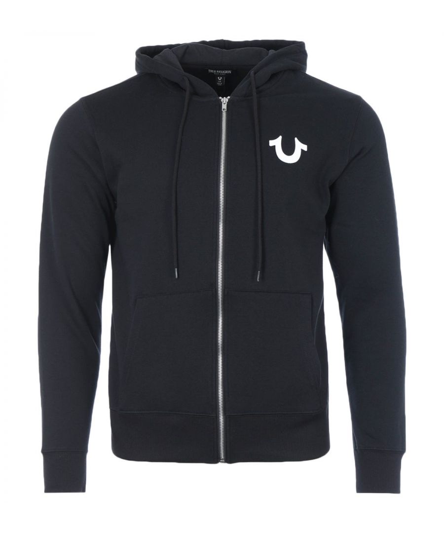 Image for True Religion Horseshoe Logo Zip Hooded Sweatshirt - Black