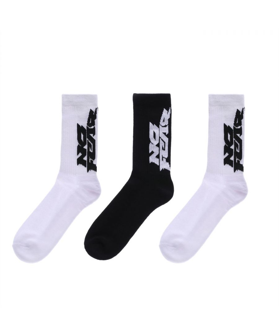 NO FEAR 3PK Logo Casual Socks > Keep your feet comfortable in NO FEAR 3 Pack Men’s Socks > Functional design and comfortable > 3 pairs > Quality Stitching > No Fear branding > Machine Washable