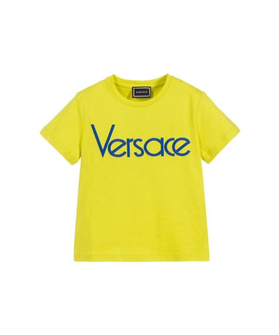 Image for Young Versace Boys Logo Print T-Shirt Yellow