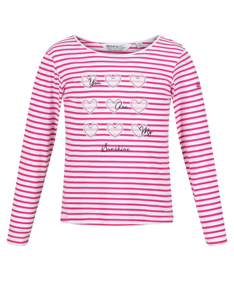 100% Cotton. Fabric: Coolweave, Soft Touch. Design: Hearts, Logo, Striped, Text. Sleeve-Type: Long-Sleeved. Neckline: Round Neck. Fabric Technology: Breathable.