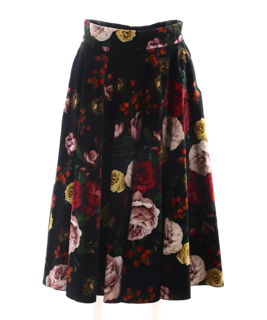 Image for Dolce & Gabbana Women's Black Floral Skirt