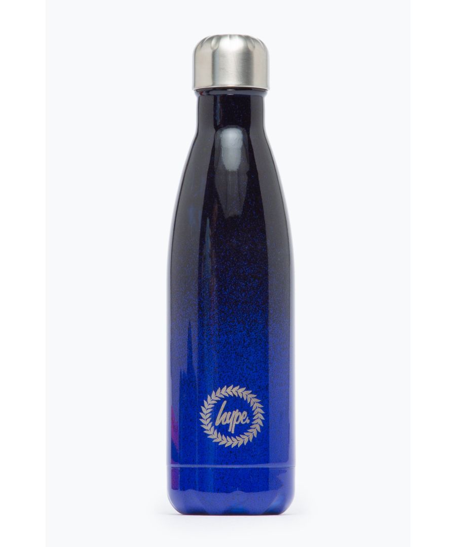 Image for Hype Blue Black Speckle Metal Water Bottle - 500Ml