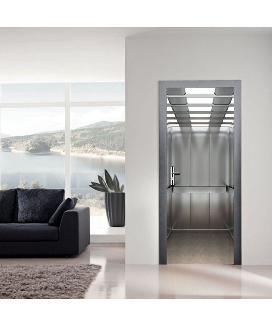 Walplus Door Mural Lift Car Office Decor Home Decoration Self-Adhesive Stickers - Grey - One Size