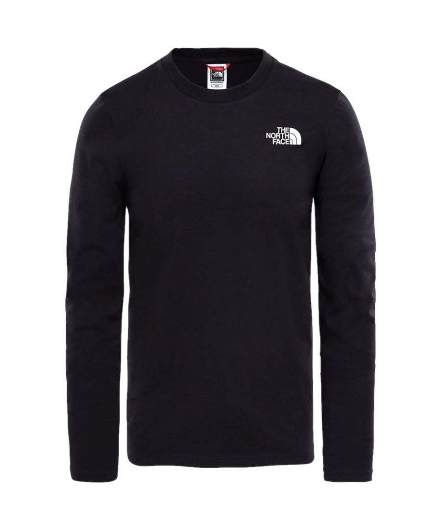 The North Face Long Sleeve T Shirt.\nCrew Neck.\nLogo Detail to Front and Back.\nRegular Fit, Long Sleeves.\n100% Cotton.\nMachine Washable.
