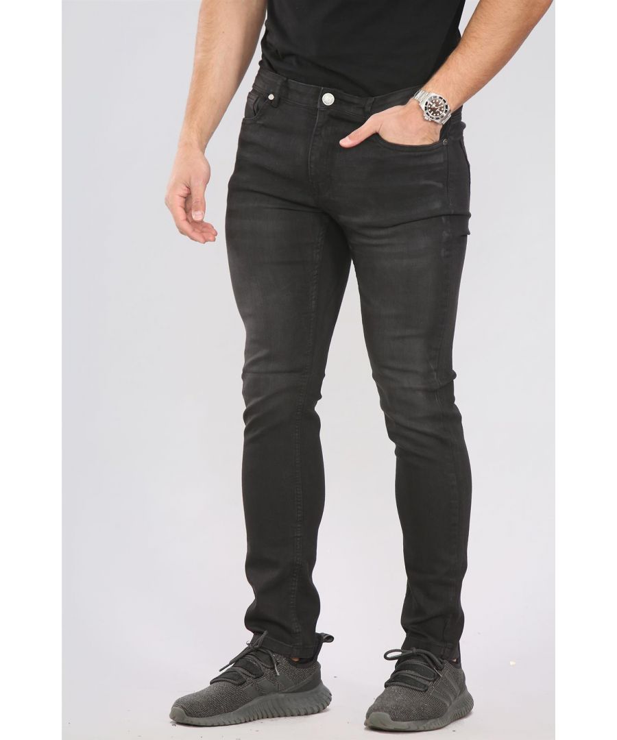 Image for MYT Mens Skinny Fit Stretch Denim Jeans Black