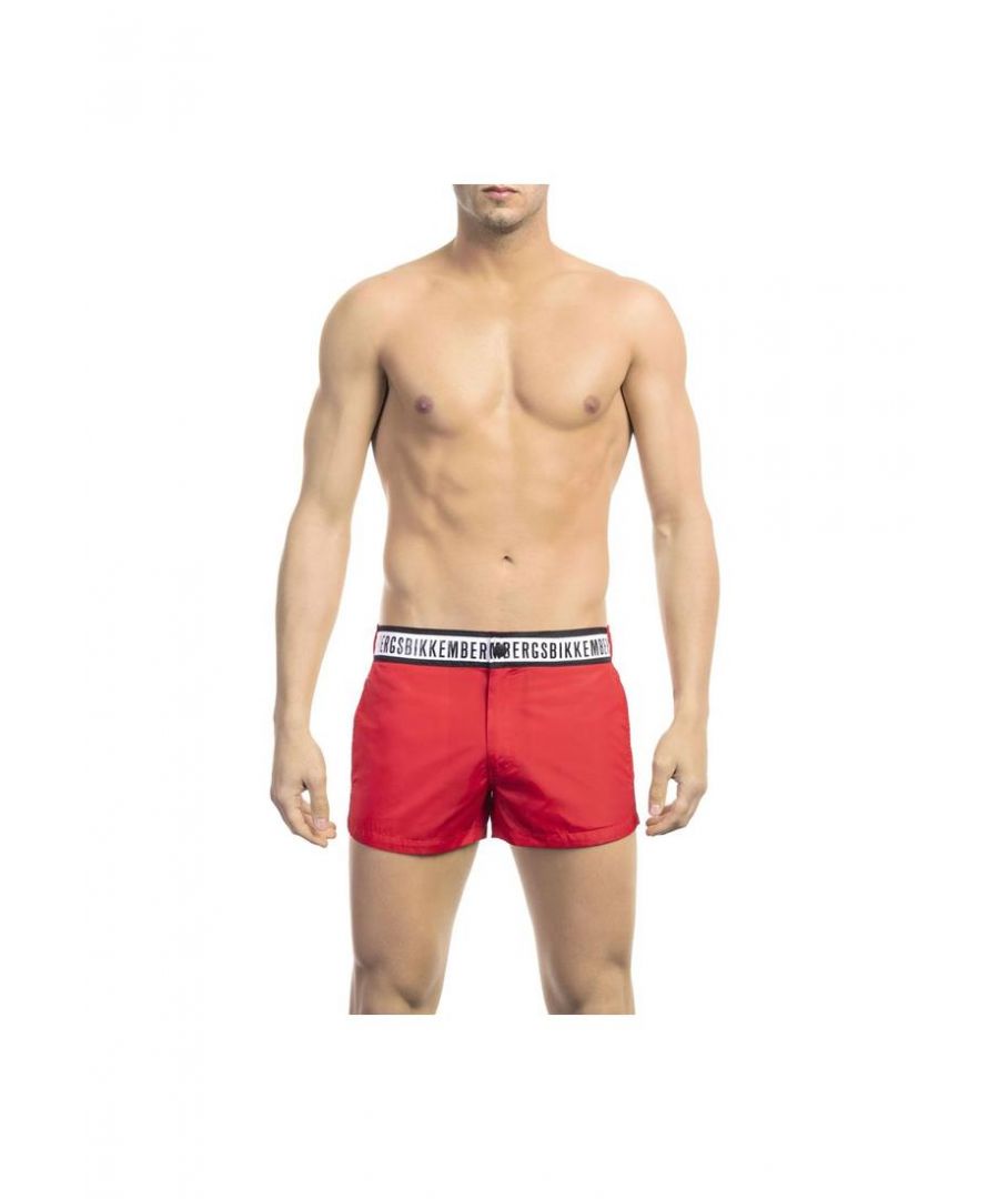 Bikkembergs Mens Red Polyamide Swimwear - Size 2XL