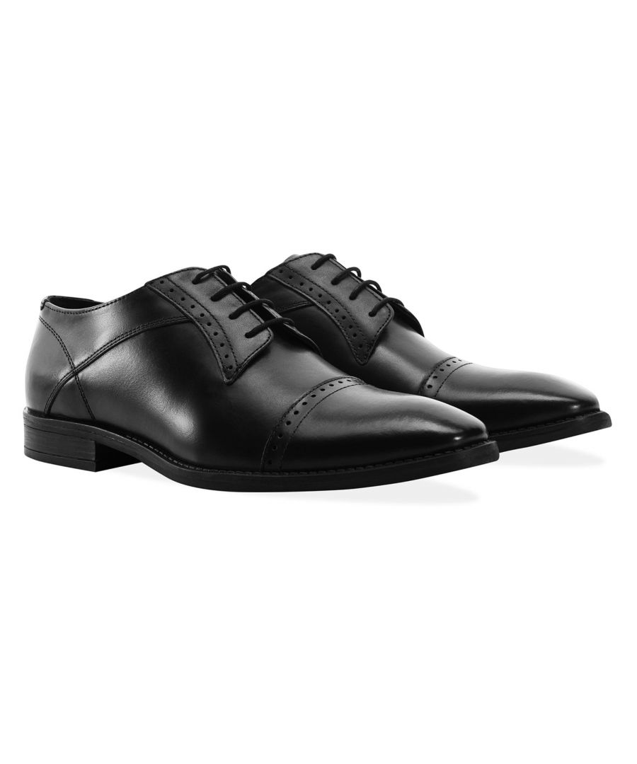 Image for Redfoot Raymond Black Leather Derby Brogue