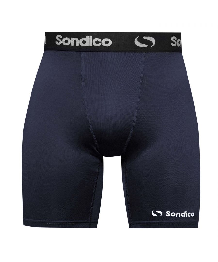 Sondico Core 6 Mens Base Layer Shorts - Powered by LYCRA® fibre for long-lasting comfort and freedom of movement, these Sondico Core 6 Base Layer Shorts are ideal for any exercise or sport as they benefit from a close compression fit with a wide elasticated waistband for a comfortable secure fitting. Flat lock seams provide minimum chafing and skin irritation. > Fabric: Polyester > Performance Techology: Breathable > Weatherproof: Not Waterproof > Body Fit: Standard > Fit Type: Regular Fit > Length: Above The Knee > Pockets: No Pockets > Care Instructions: Machine Washable, Follow Care Instructions > Style: Baselayer Shorts