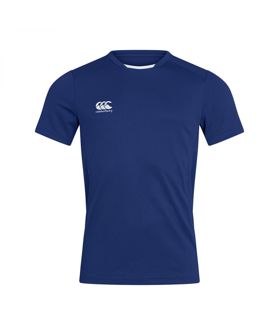 100% Polyester. Fabric: Mesh Backing. 150gsm. Design: Logo. Neckline: Crew Neck. Sleeve-Type: Short-Sleeved. Seamed Shoulders, Shaped Collar, Side Seams. Fabric Technology: Vapodri.