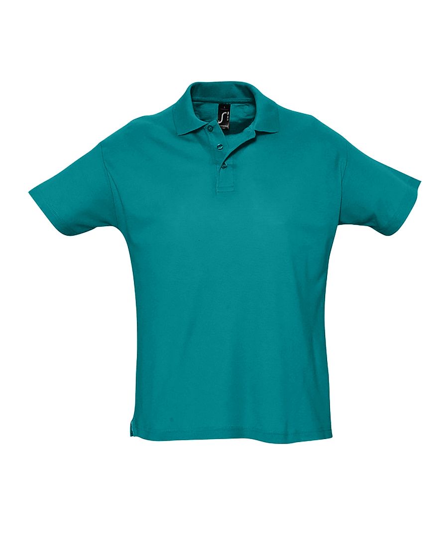 SOLS Mens Summer II Pique Short Sleeve Polo Shirt (Duck Blue) - Size Medium