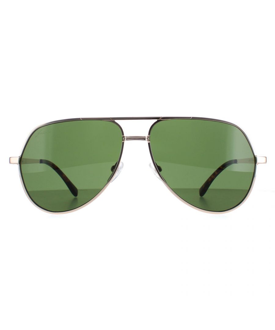 Lacoste Aviator Unisex Gold Solid Green L250SE Metal - One Size