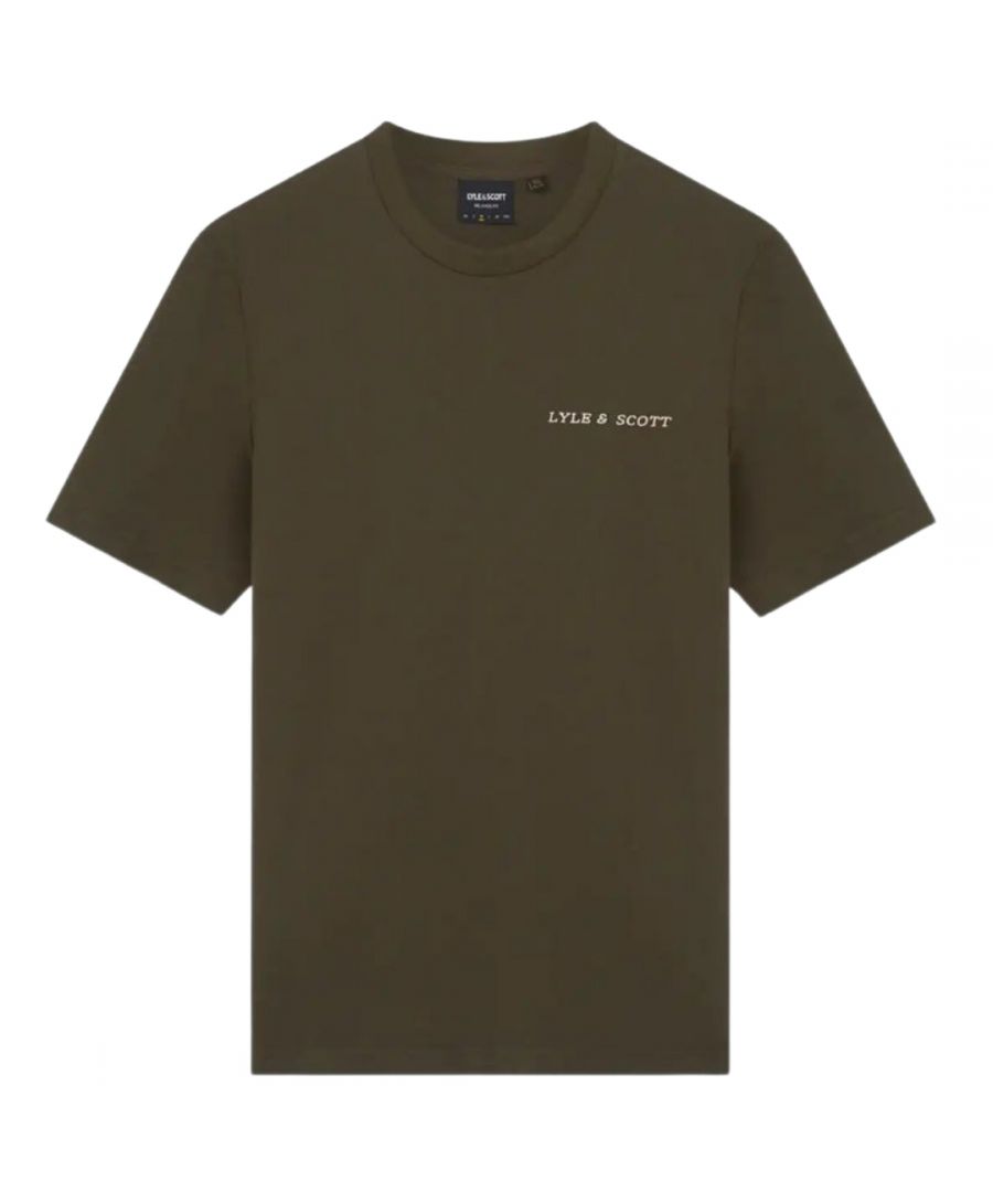 Lyle & Scott Mens Embroidered Logo Wilton Green T-Shirt - Size X-Large