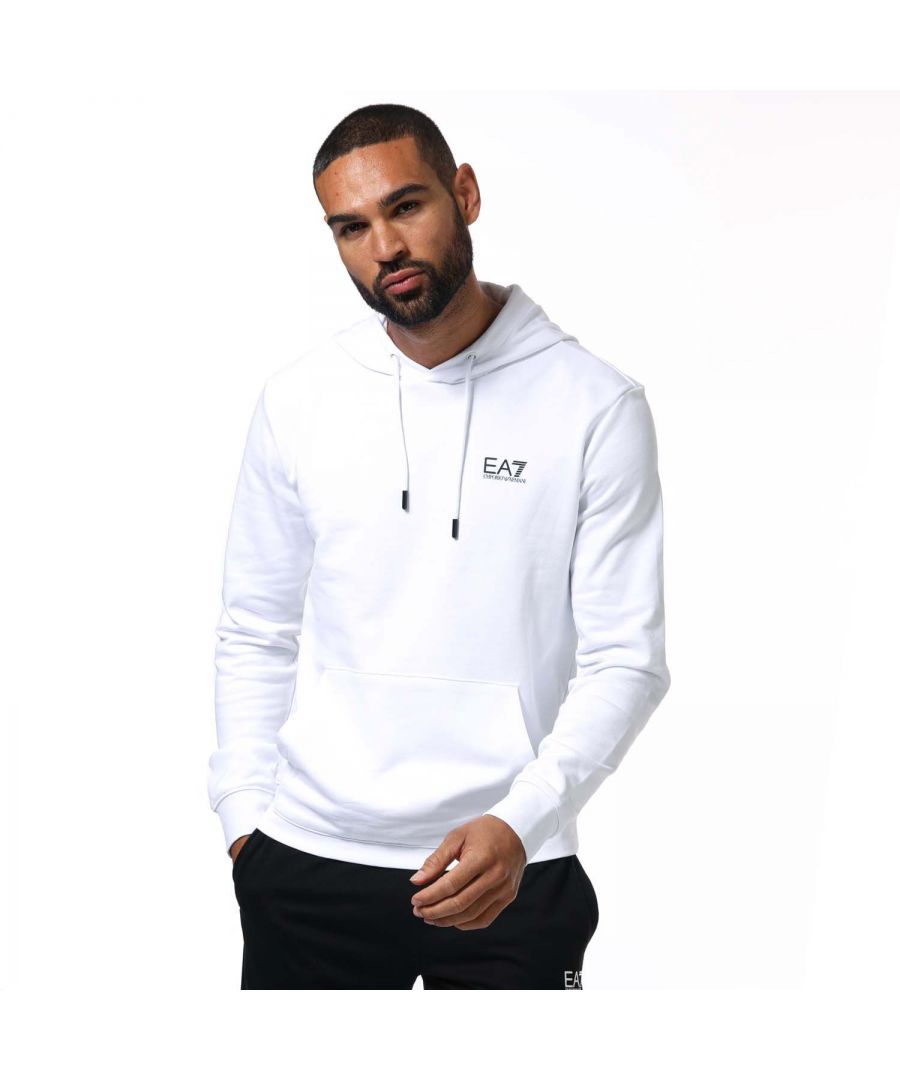 Emporio Armani EA7 Graphic Series hoodie met arend voor heren, wit