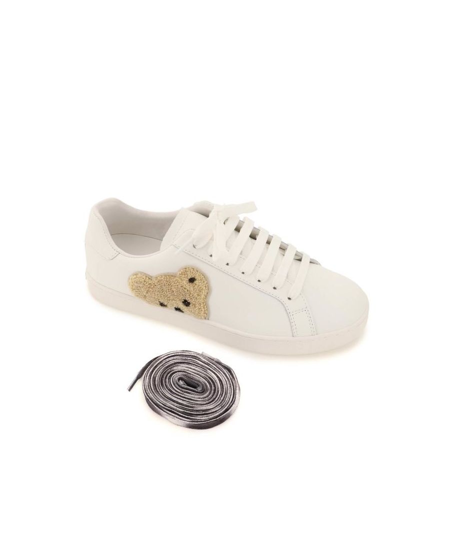 Palm Angels sneakers crafted in smooth leather with the iconic terrycloth Teddy Bear applied on the side. Lace-up closure, debossed palm on the heel tab, leather and fabric lining, removable leather insole, rubber sole with rear embossed logo. Extra laces included.