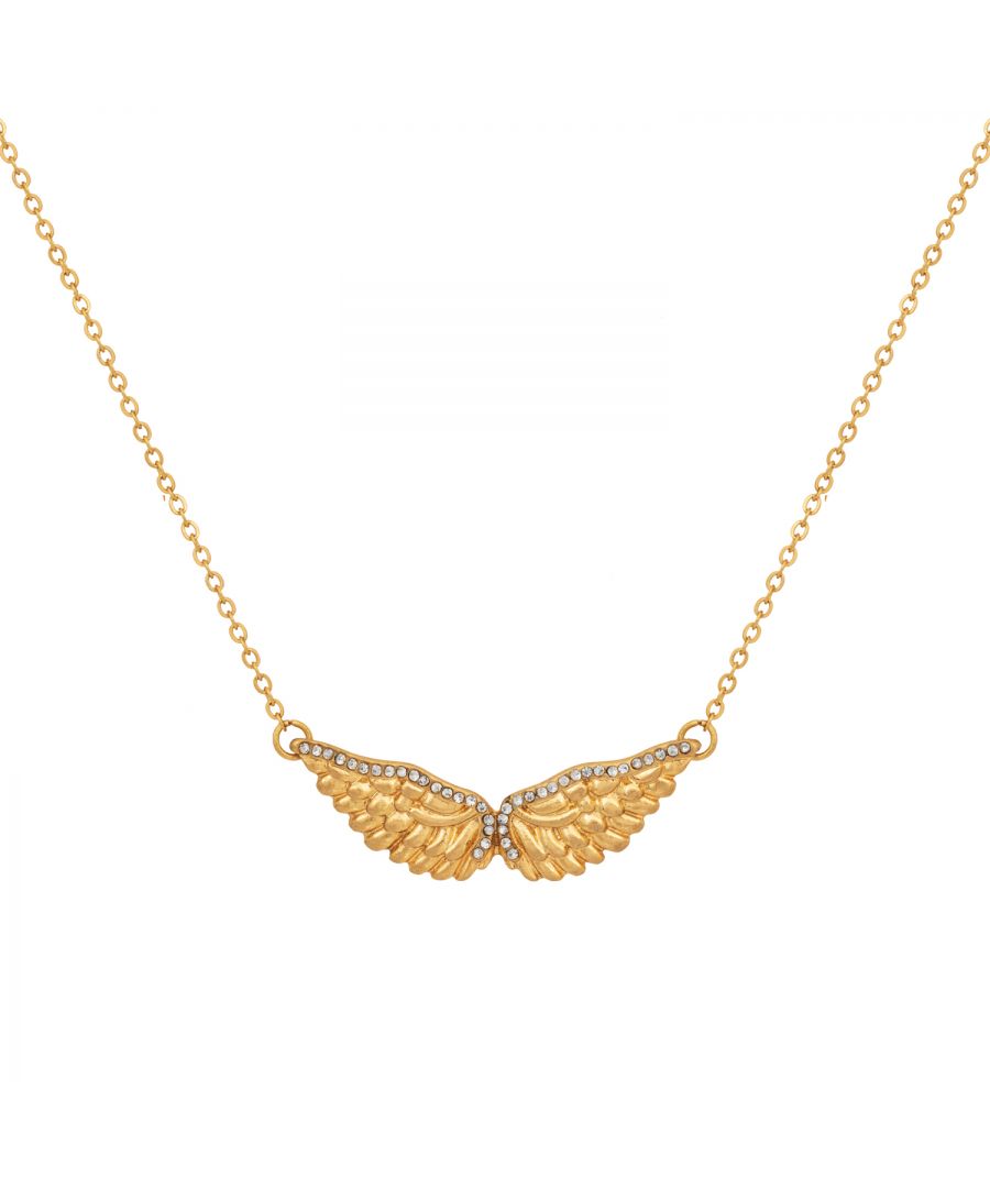 The Kate Thornton Gold plated angel wing necklace is a beautiful piece for you to treasure. The reverse of the angel wing features the inscription 