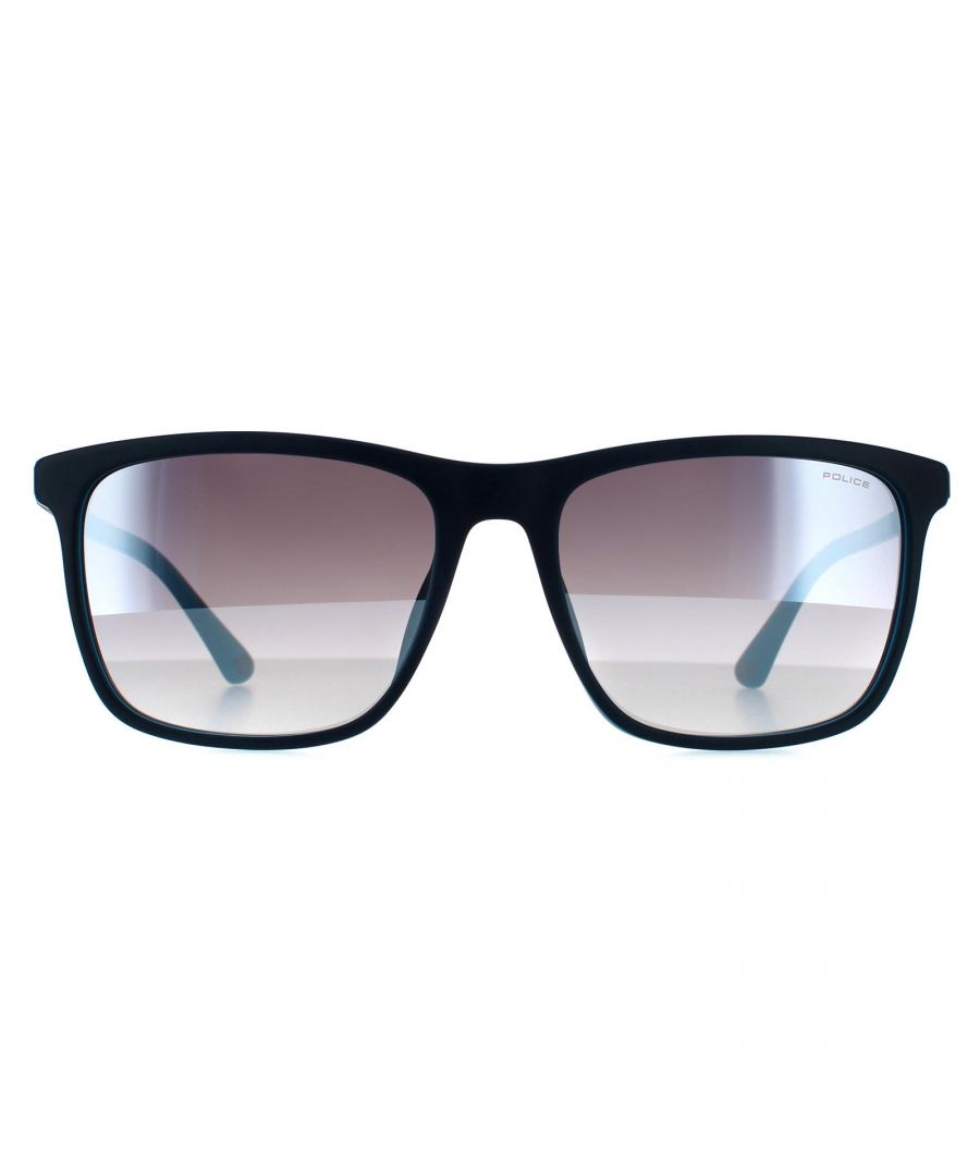 Police Square Unisex Blue Turquoise Gradient Mirrored 90041091 - One Size