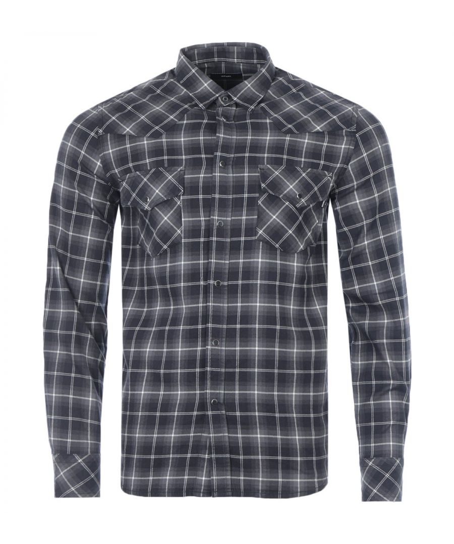 Image for Diesel S-East Checked Western Shirt - Grey