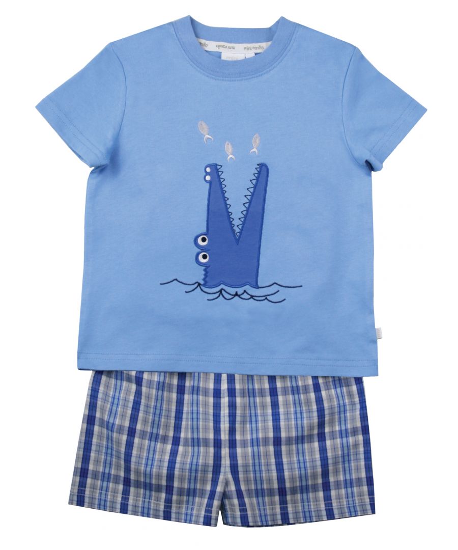 Image for Snappy Crocodile' Shortie Cotton Pyjamas