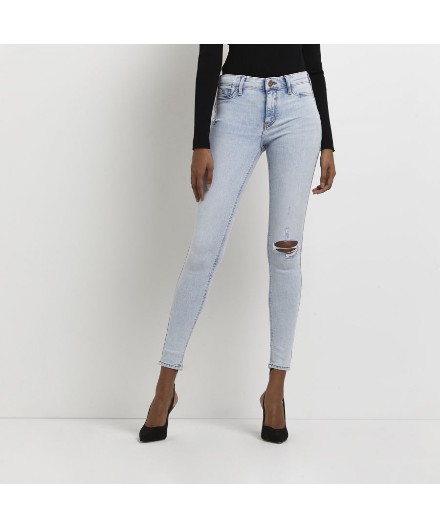 > Brand: River Island> Department: Women> Colour: Denim> Type: Jeans> Style: Straight> Size Type: Regular> Fit: Slim> Material Composition: 94% Cotton 4% Elastomultiester 2% Elastane> Occasion: Casual> Pattern: No Pattern> Closure: Button> Material: Cotton Blend> Rise: Mid (8.5-10.5 in)> Season: SS22