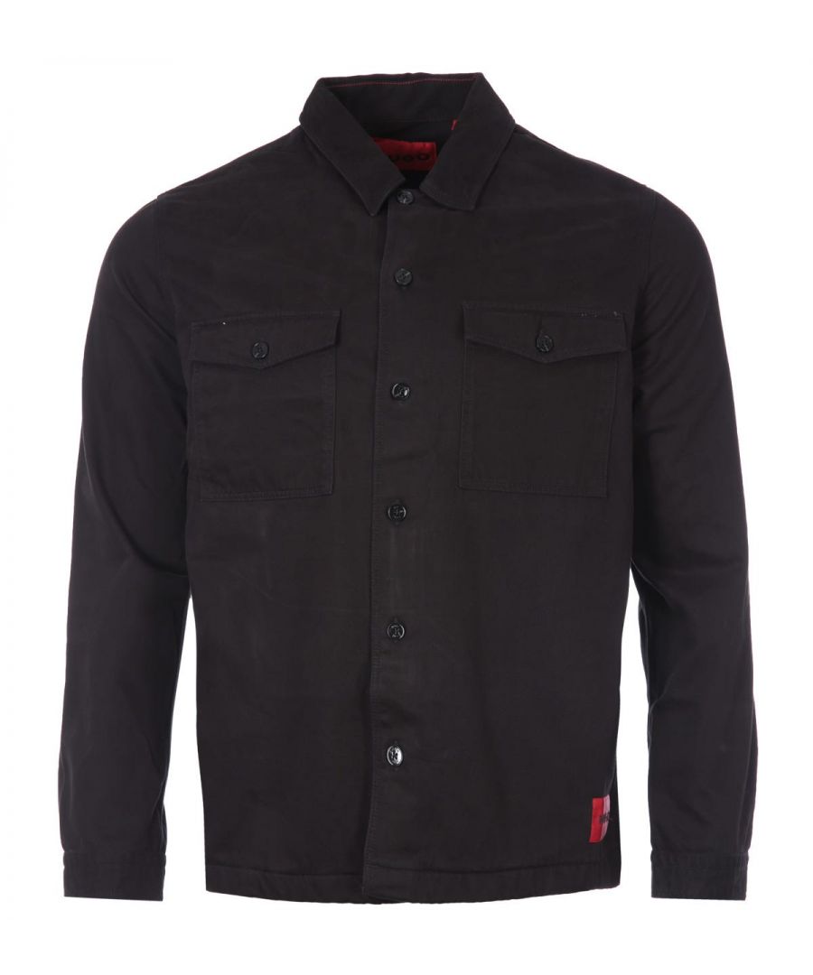 This modern layer from HUGO is the perfect piece to add some contemporary style to your wardrobe this season. Crafted from pure organic cotton twill, ideal for this midweight overshirt for the modern man. Its oversized fit allows for easy layering and it is fitted with a pointed collar, a full button closure, flap chest pockets, side seam pockets and button cuffs. Finished with the iconic HUGO logo patch by the hem.Oversized Fit, Pure Organic Cotton Twill, Pointed Collar, Twin Flap Chest Pockets, Side Seam Pockets, Adjustable Button Cuffs, HUGO Branding. Fit & Style:Oversized Fit, Fits True to Size. Composition & Care:100% Organic Cotton, Machine Wash.