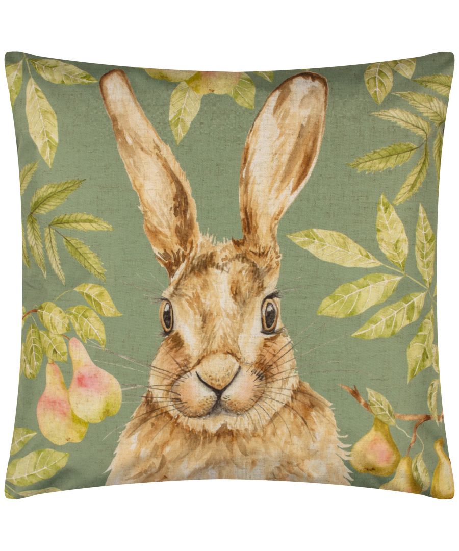 In superb hand-painted watercolour detail, the Grove Hare is poised to nibble on the juicy, ripe pears growing naturally in the orchard. Set against a fresh, green, summery background and printed onto UV, water resistant Polyester fabric, this cushion allows you to enjoy the wonders of British nature, adding character and classic country beauty to your outdoor space.