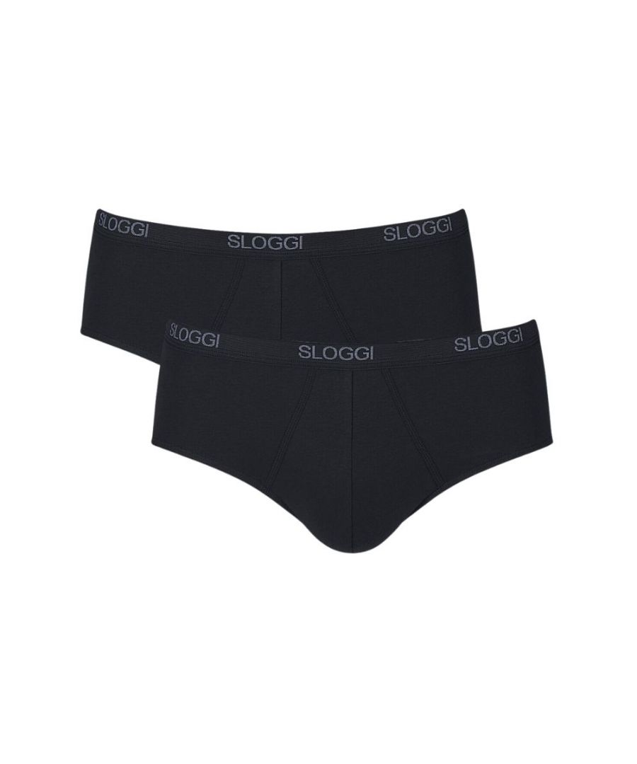 2 Pack Black Basic Midi Brief Men's 36 Mens - Sloggi