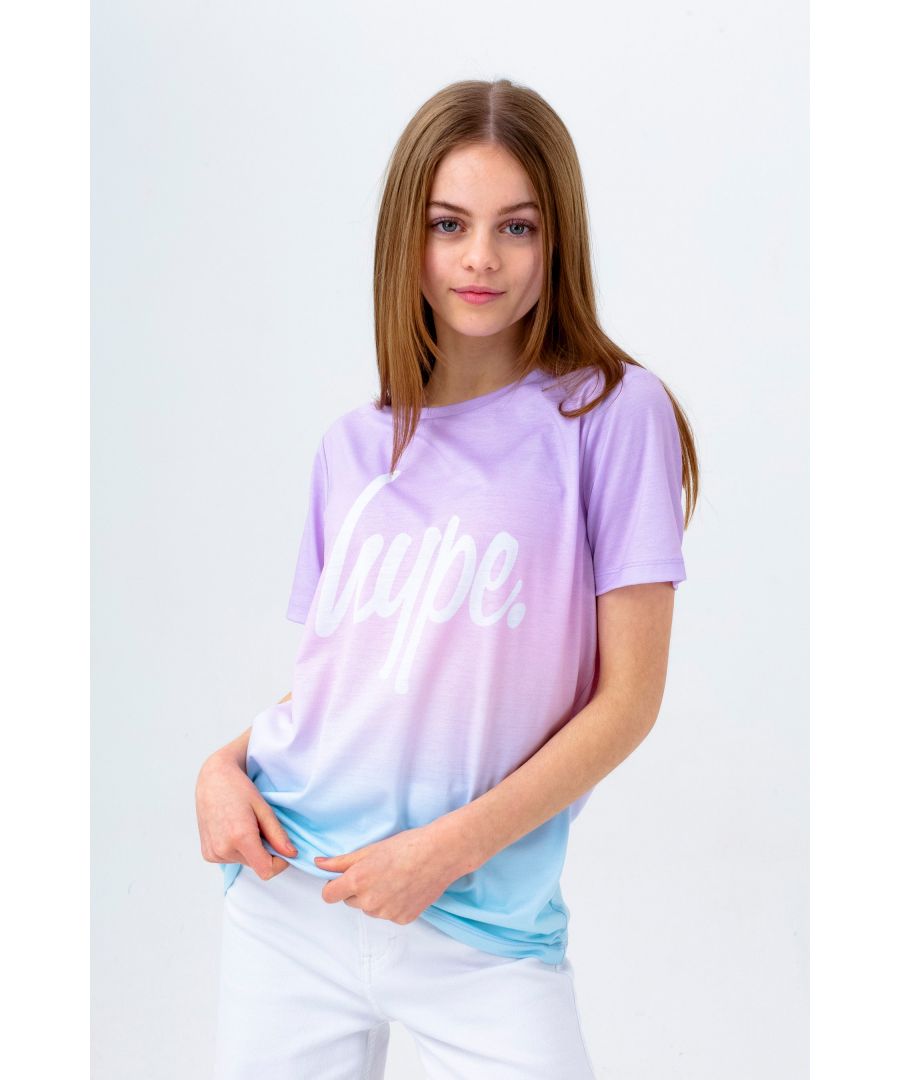 Hype GIRLS MULTI MYKONOS FADE SCRIPT T-SHIRT - Multicolour - Size 13Y