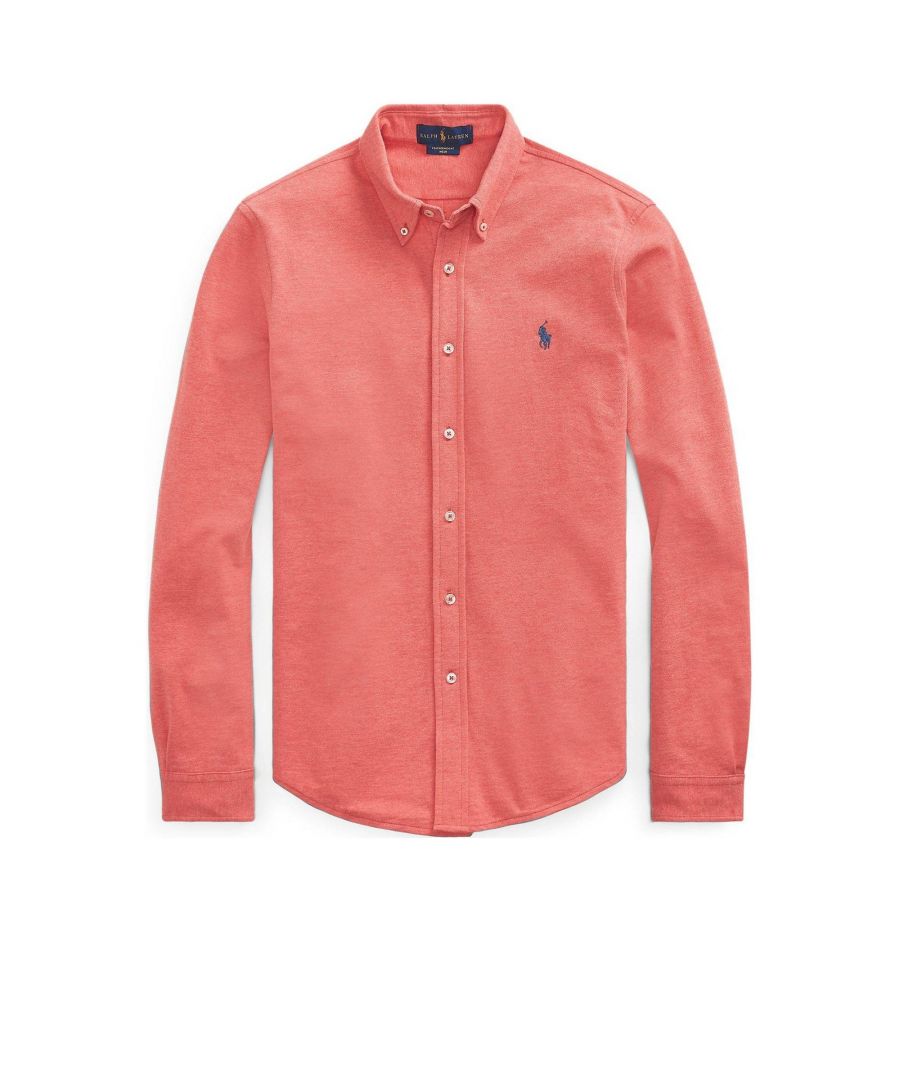 Dit regular fit overhemd voor heren van POLO Ralph Lauren is gemaakt van jersey. Het model heeft een button down en lange mouwen. Het overhemd heeft een knoopsluiting.
