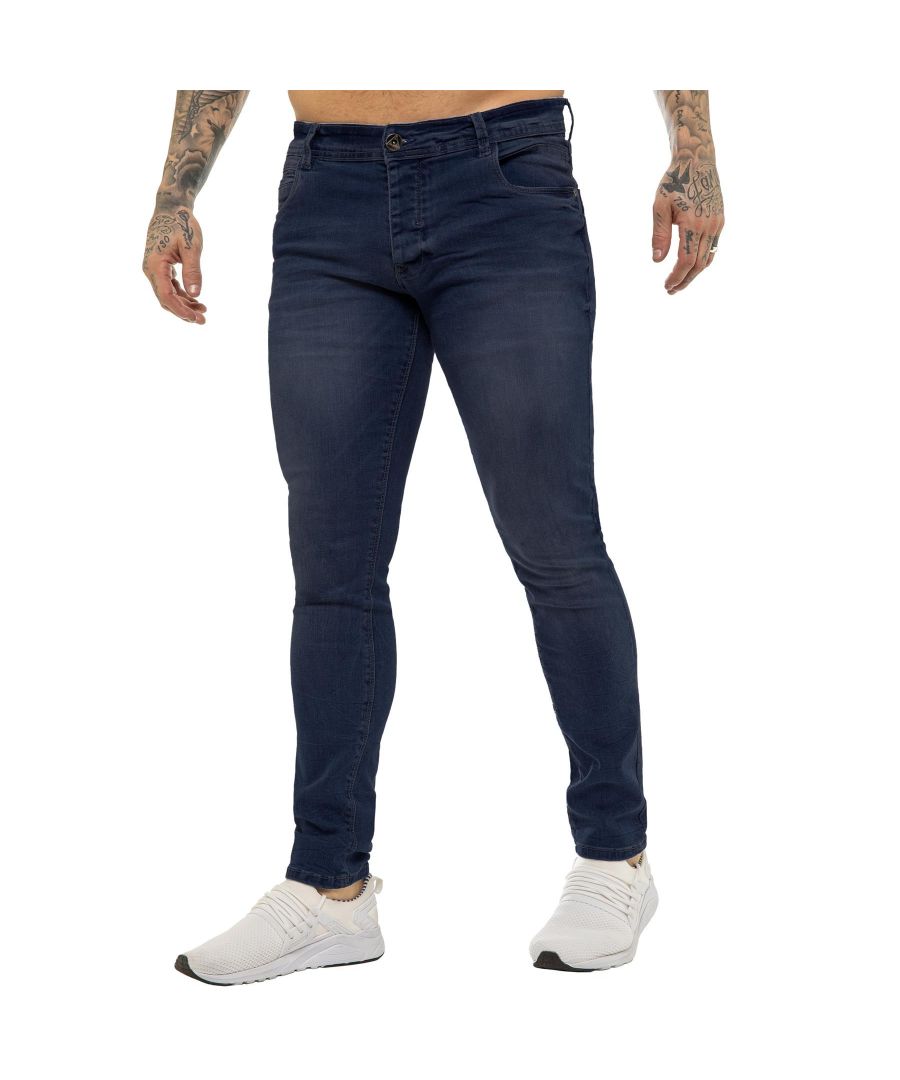 Fresh of the press these blue denim hyper stretch jeans are the perfect addition to your summer wardrobe, featuring embossed design to back pockets and leather waist branded label to back. 5 Classic style pockets including a coin pocket and button fly to complete the look. These jeans showcase 100% comfort.