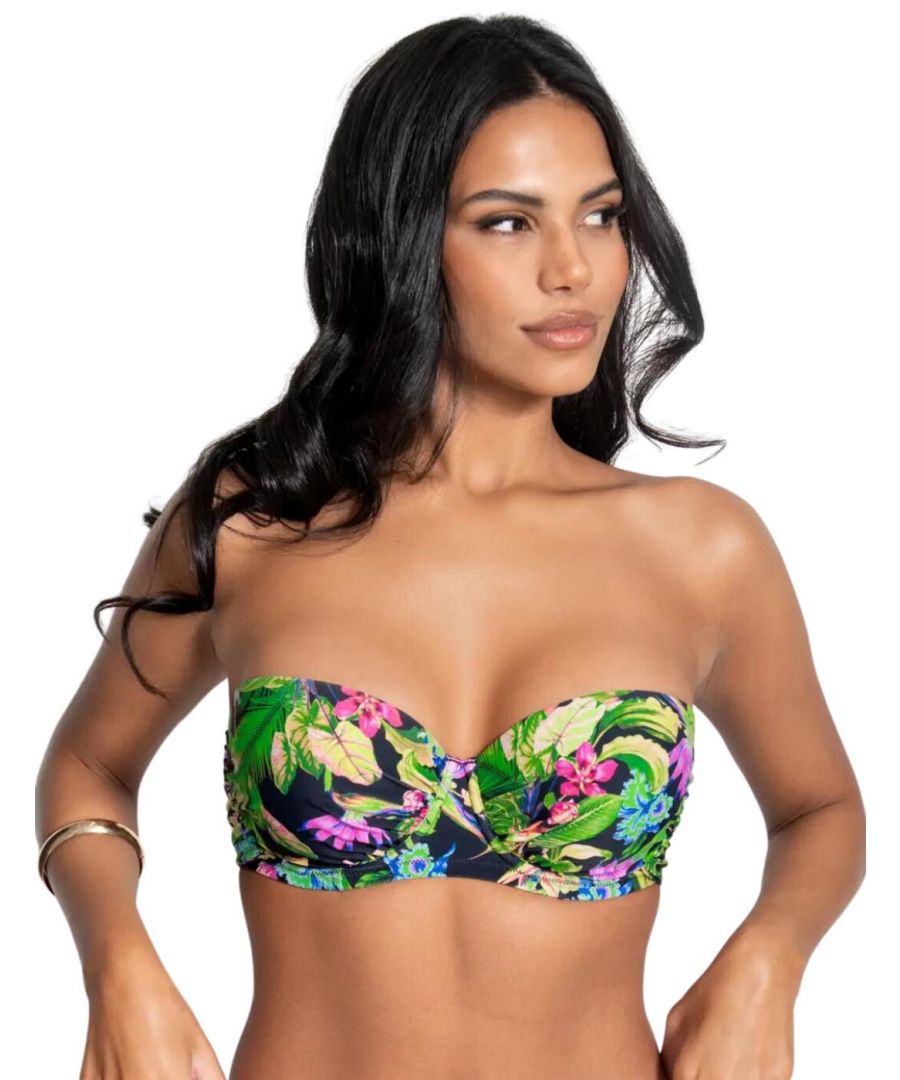 Pour Moi Womens St Lucia Strapless Padded Multiway Bikini Top - Multicolour Polyamide - Size 34G