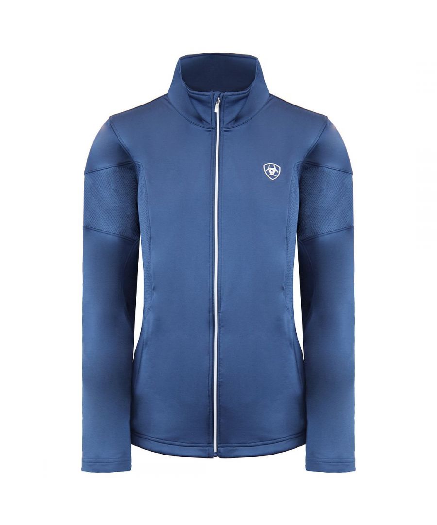 Ariat Cold Series Tolt Full Zip Up Long Sleeve Logo Dark Blue Womens Jacket 10030533