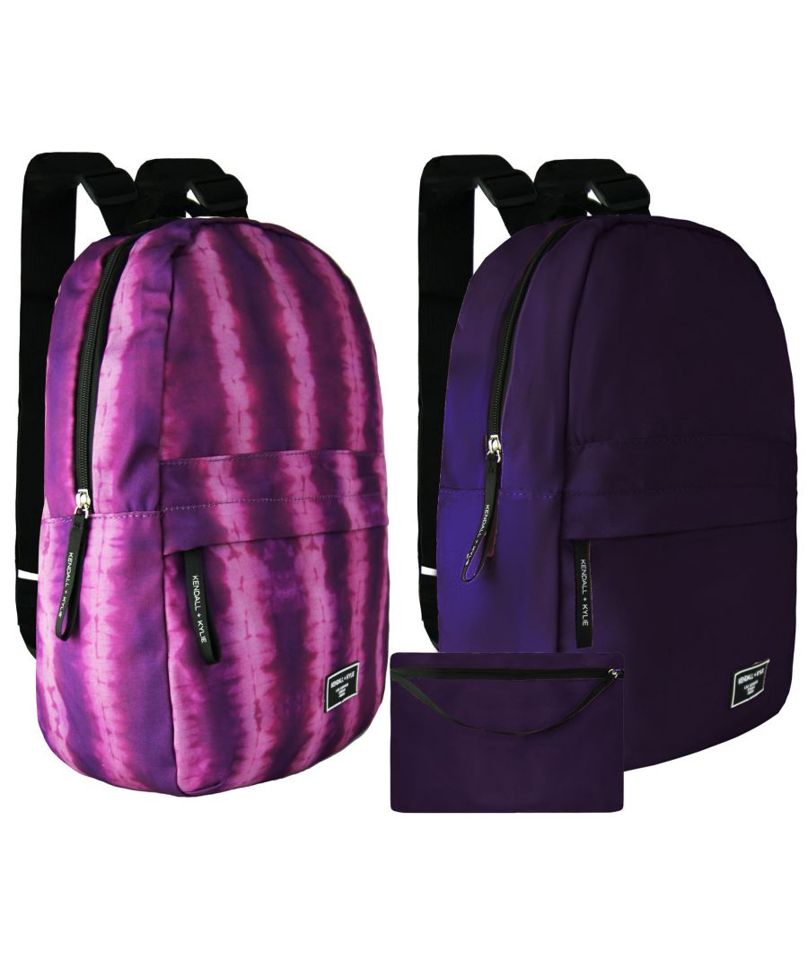 kendall + kylie unisex 2-pack washable pink/purple backpack - multicolour - one size