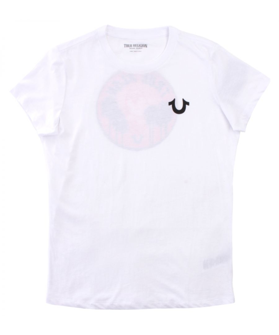 Image for True Religion Womens Sunset Graphic Crew Neck T-Shirt - White