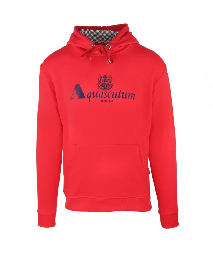 Image for Aquascutum Classic Waterfield Logo Red Hoodie