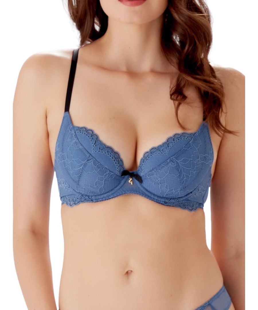 Gossard Superboost Lace Plunge Bra. With mesh support, a cleavage-enhancing front and removable padding. Product is hand wash only.