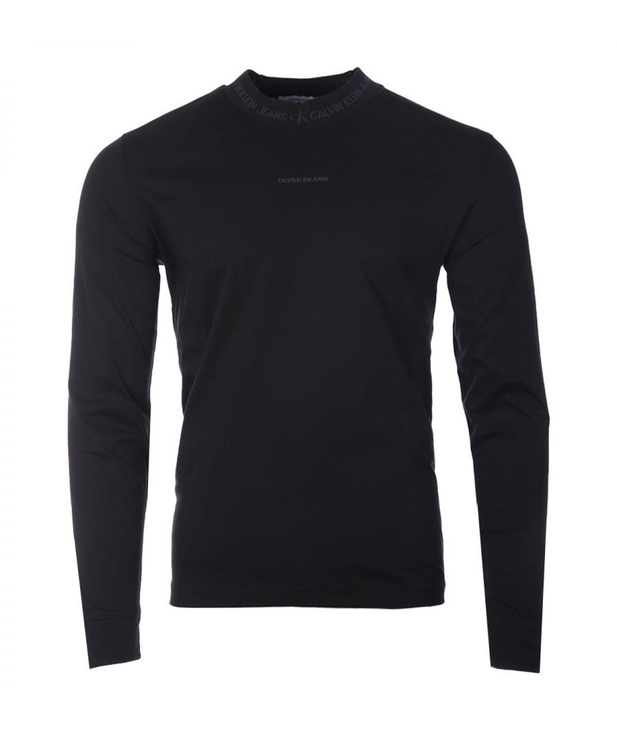 Modern and uniquely sophisticated with sporty vibes Calvin Klein Jeans present the Logo Collar Organic Cotton Long Sleeve T-Shirt. Crafted from a super soft pure organic cotton jersey providing optimum comfort and undeniable style. Featuring a thick ribbed collar adorned with signature branding and long sleeves with ribbed cuffs. Finished with Calvin Klein Jeans printed centre chest. Regular Fit, Organic Cotton Jersey, Ribbed Crew Neck Collar, Long Sleeves with Ribbed Cuffs, Calvin Klein Jeans Branding. Fit & Style: Regular Fit, Fits True to Size. Composition & Care: 100% Organic Cotton, Machine Wash.
