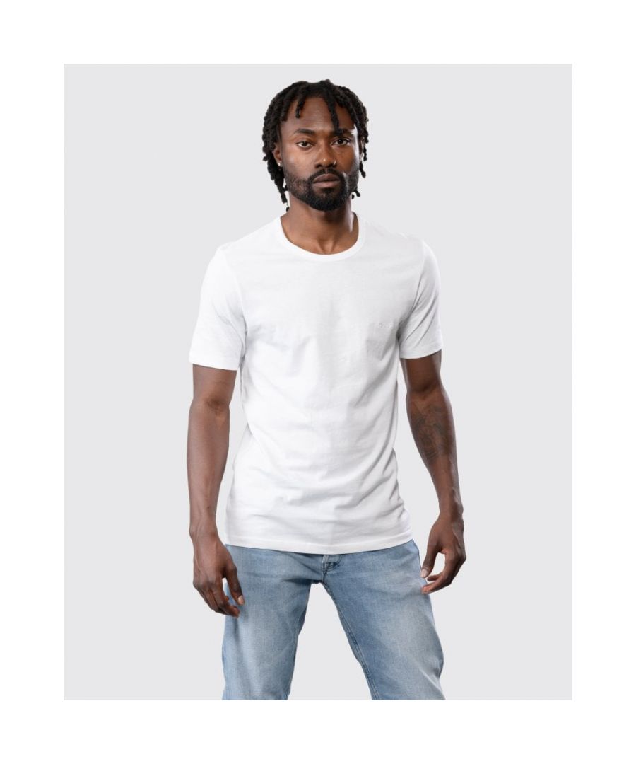 Boss Orange Mens Bodywear 3 Pack Crew Neck T-Shirts - White Cotton - Size X-Large