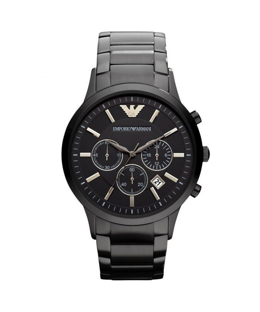 Stijlvol heren horloge van het merk Armani. Het horloge heeft een polsbandje dat ook kleiner gemaakt kan worden, de kast heeft een diameter van 43 mm en het uurwerk is van Quartz.  Merk: ArmaniModelnaam: AR2453 (43mm)Categorie: heren horlogeMaterialen: edelstaalKleur: zwart, blauw