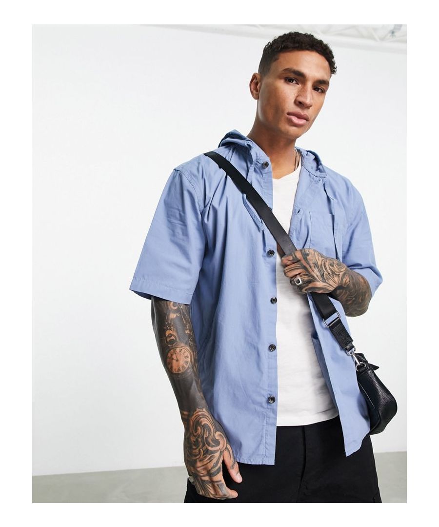 Shirt by Topman We're all over this Drawstring hood Button placket Drop shoulders Oversized fit Sold by Asos