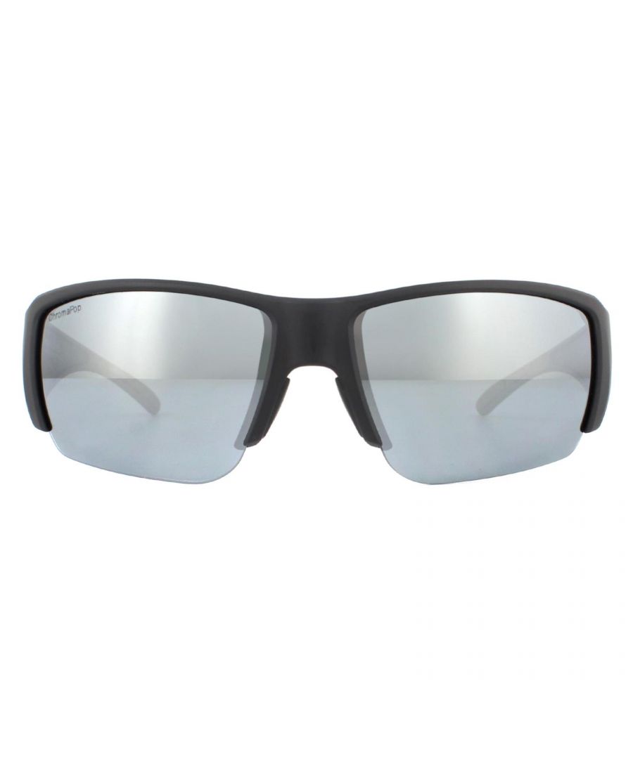 Smith Sunglasses Captains Choice DL5 RT Matte Black Gray Polarized are a wraparound sporty style with semi-rimless frame for great all round wide views. Megol rubber nose pads and temple pads give a secure and comfortable fit for all occasions.