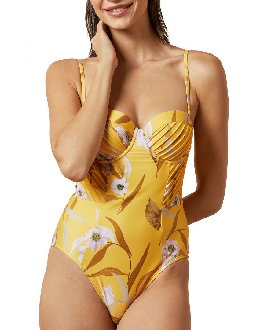 Image for Ted Baker Rosetti Cabana Balconette Swimsuit, Yellow