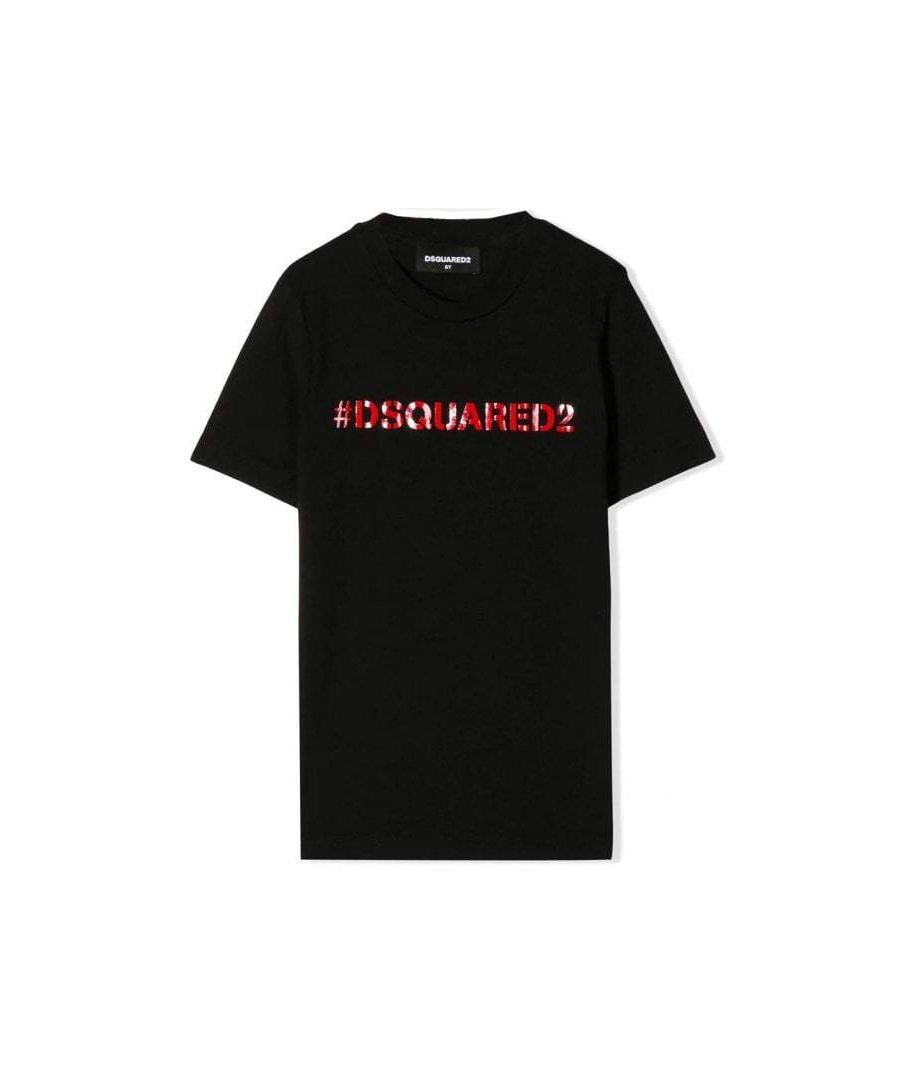 Image for Dsquared2 Boys Hashtag T-shirt Black