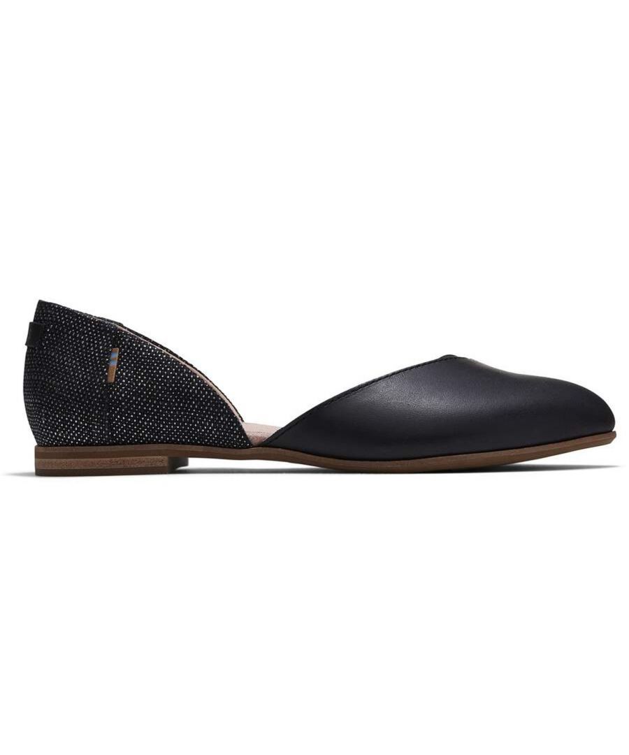 A classic D'Orsay flat that lends a little extra cushion and a lot of extra charm to your day-to-day outfits. Leather and textile mixed upper Custom TOMS German outsole Custom TOMS cushion insole Leather welt and stacked leather wrapped mini heel