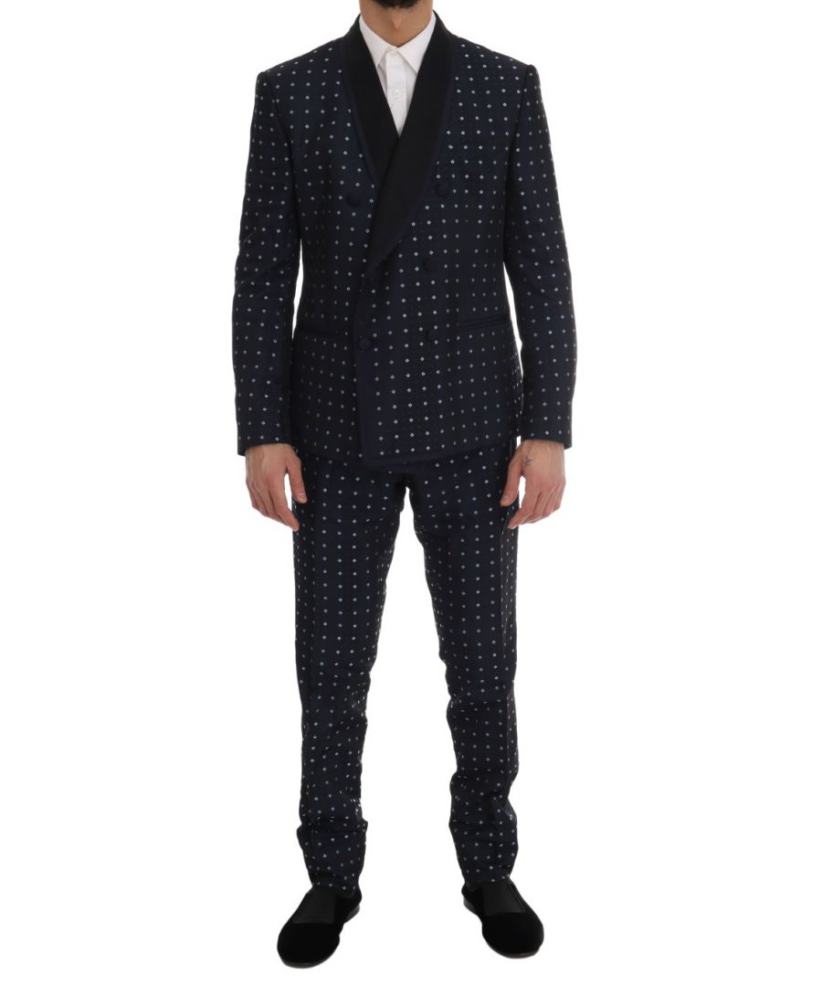 Image for Dolce & Gabbana Blue Silk Double Breasted 3 Piece Suit