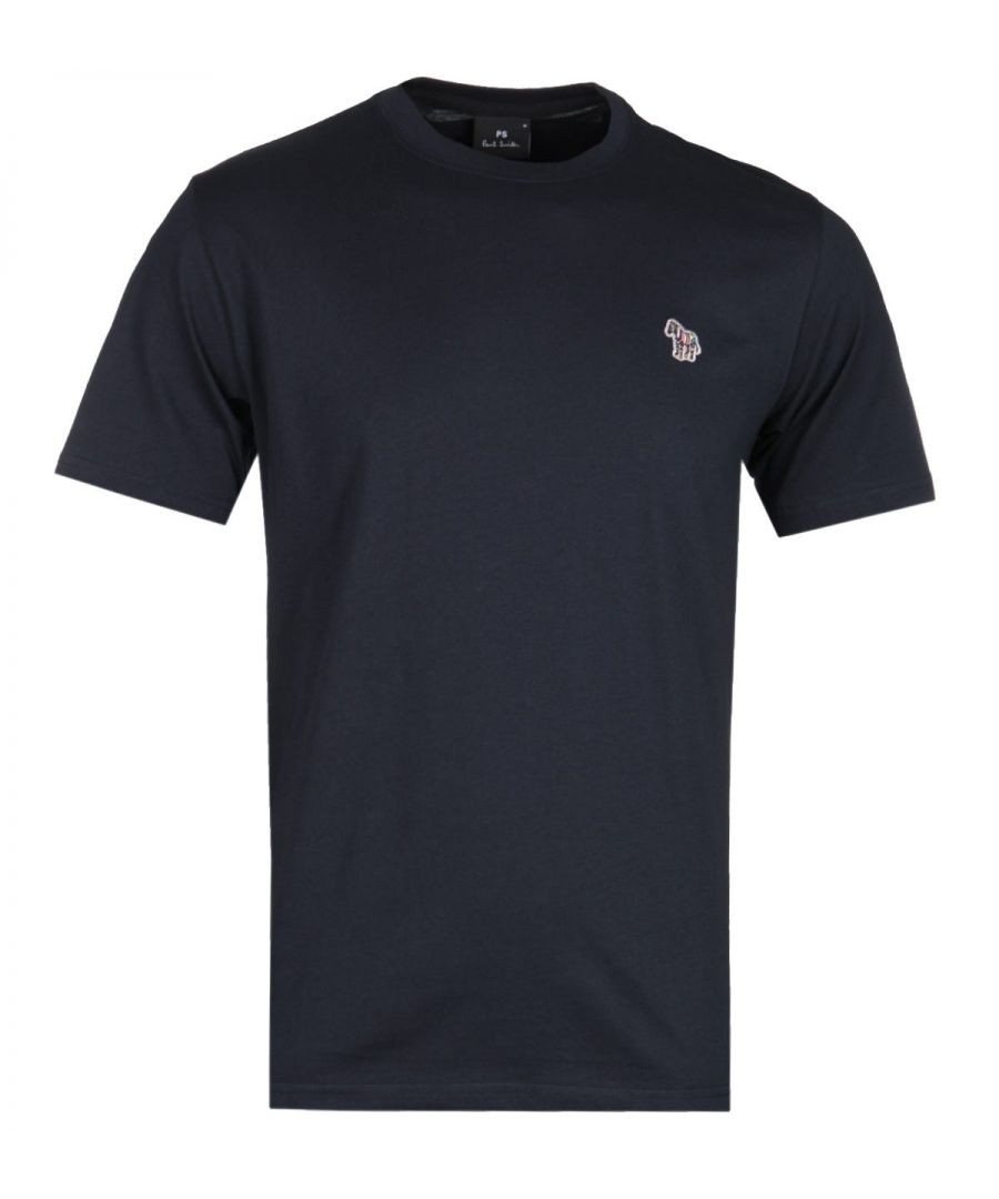 The classic slim fit t-shirt gets the Paul Smith treatment. Cut to a regular fit, this t-shirt also features a ribbed collar for ease of movement and tonal stitching throughout. The look is completed with the iconic PS Paul Smith zebra logo embroidered at the chest. Regular fit, Pure cotton, Tonal stitching throughout, Ribbed crew neck collar, Soft lightweight material , PS Paul Smith zebra logo at chest. Style & Fit: Regular fit, Fits true to size. Fabric Composition & Care: 100% Cotton, Machine wash.