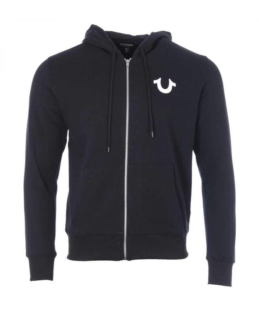 Image for True Religion Arch Logo Zip Up Hooded Sweatshirt - Black
