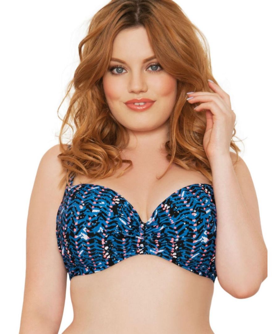 Curvy Kate Womens CS2911 Instinct Padded Balcony Bikini Top - Blue - Size 32D