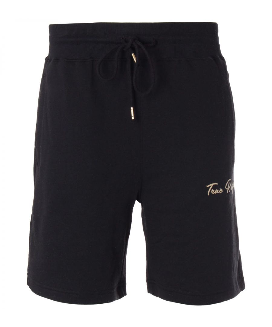 Image for True Religion Script Foil Logo Sweat Shorts - Black