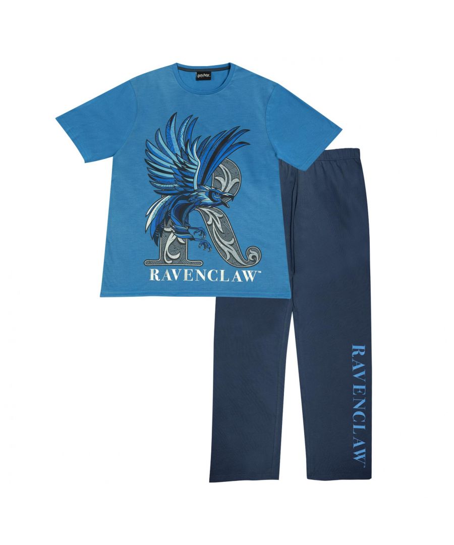 Material: Cotton, Polyester. Design: Ravenclaw, Text. Neckline: Crew Neck. Waistline: Elasticated. Fit: Regular. Sleeve-Type: Short-Sleeved. Soft Touch. Fastening: Pull Over. Length: Long. 100% Officially Licensed. Contents: 1 Bottoms, 1 T-Shirt. Please Note: Unisex Product, Label May State The Opposite Sex
