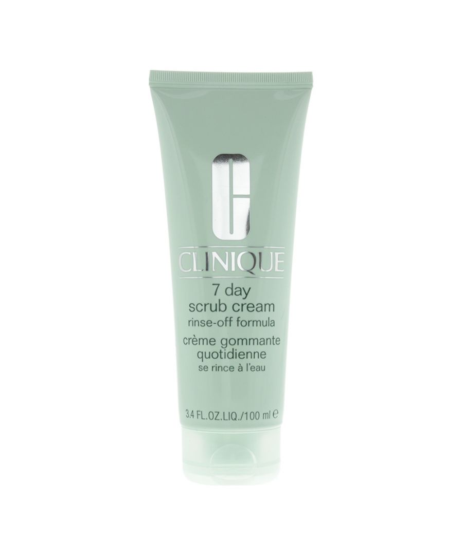 The Clinique 7 Day Rinse-off Formula Scrub Cream is a 7 day exfoliation regime that contains fine grains in a cream base, which help to control oil related issues, remove flans, clear pores and lessen fine lines. The cream is designed to also make it easier for moisturisers to absorb into the skin.